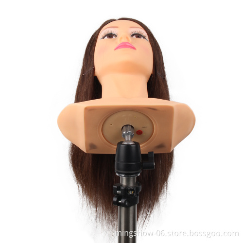 20 Inch 22 inch 26 inch brown color 100% human hair dummy training mannequin  head with shoulders